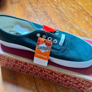 Vans Teal Velvet Sneakers with White Accents